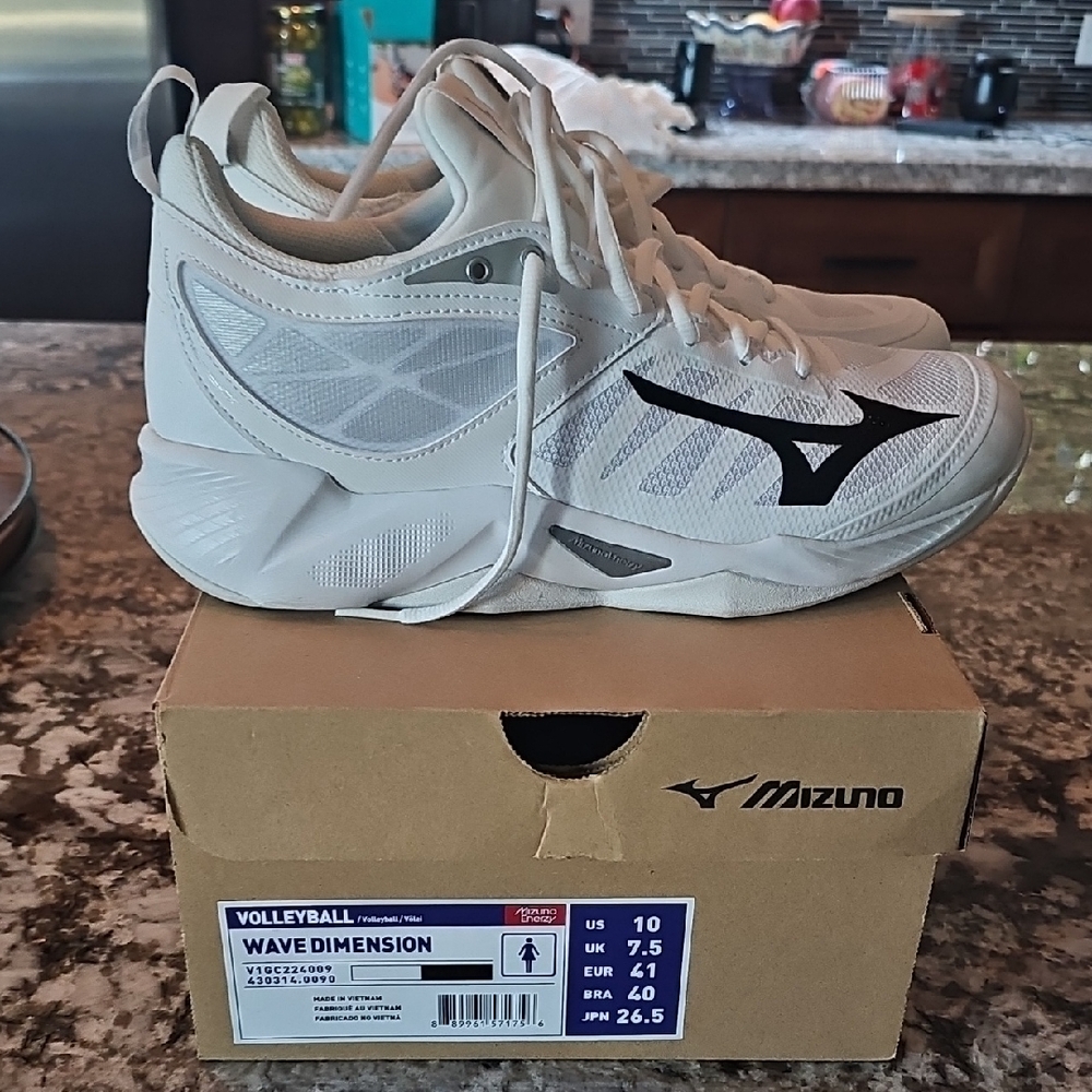 Mizuno Wave Dimension White Volleyball Shoes Women's Size 10
